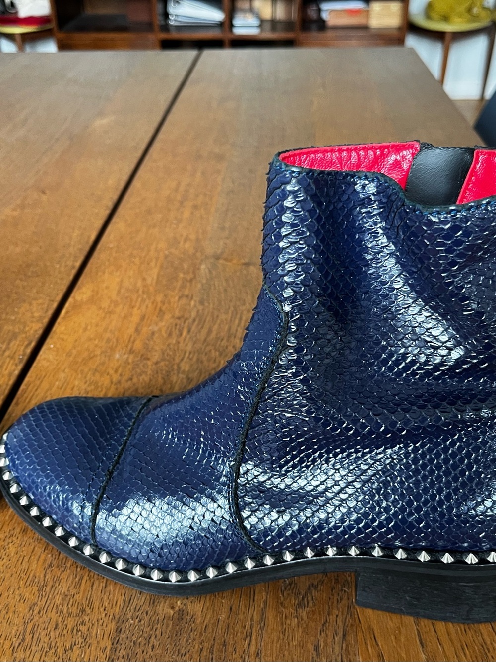 Cobalt blue leather textured boots by Zadig & Voltaire Sz 39 - Picture 12 of 17